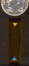 #BEADS0303 - Large Long Rectangular Amber Faceted Rhinestone