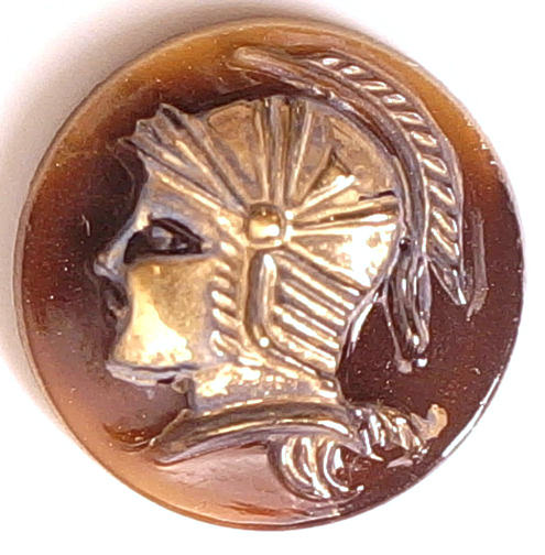 #BEADS0450 - 18mm Raised Glass Design Warrior Cameo - As low as 75¢ each