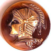 #BEADS0450 - 18mm Raised Glass Design Warrior Cameo - As low as 75¢ each
