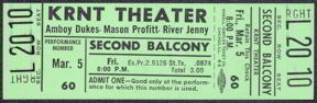 ##MUSICBPT937 - 1971 Amboy Dukes/Mason Profitt/River Jenny Ticket from the KRNT Theater