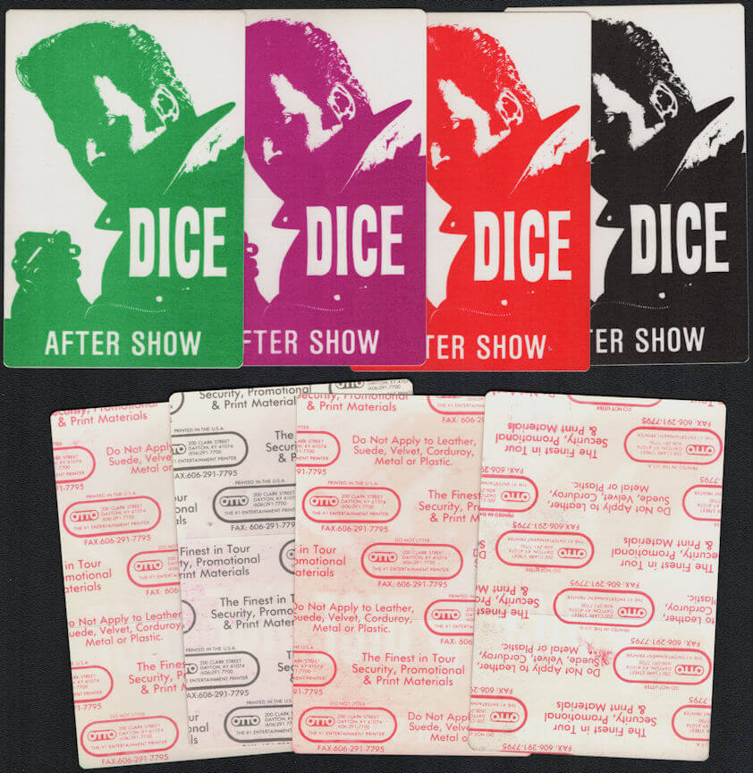 ##MUSICBP0884 - Group of 4 Different Andrew Dice Clay (Comedian) OTTO Cloth After Show Backstage Passes from the Dice Rules Tour