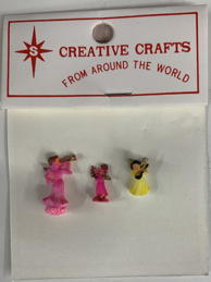 #HH264-Group of 3 Hand Painted Miniature Christmas Angels in Original Packaging