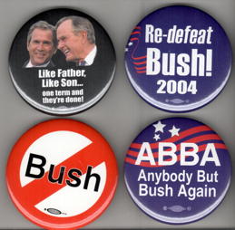 #PL442 - 4 Different Anti Bush Pro Kerry Pinbacks