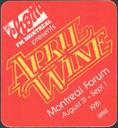 ##MUSICBP0242  - April Wine 1981 Nature of the Beast World Tour OTTO Cloth Backstage Pass - Radio Station CHOM