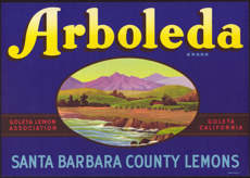 #ZLC279 - Arboleda Santa Barbara County Lemon Crate Label