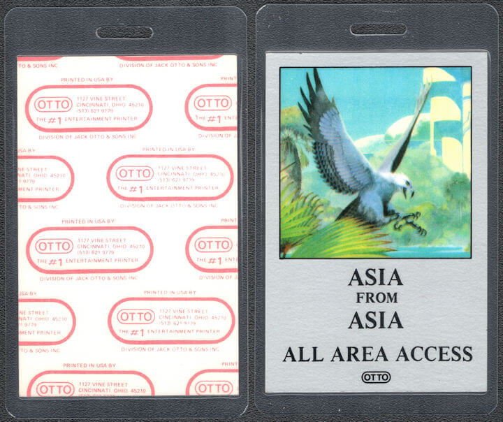##MUSICBP0291 - 1983 Asia OTTO Laminated All Area Access Backstage Pass from the Alpha Tour