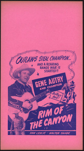 #CH326-18 - Gene Autry Rim of the Canyon Poster/Broadside