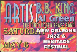 ##MUSICBP1151 - B. B. King and Al Green OTTO Cloth Backstage Pass from the 1995 Jazz Festival