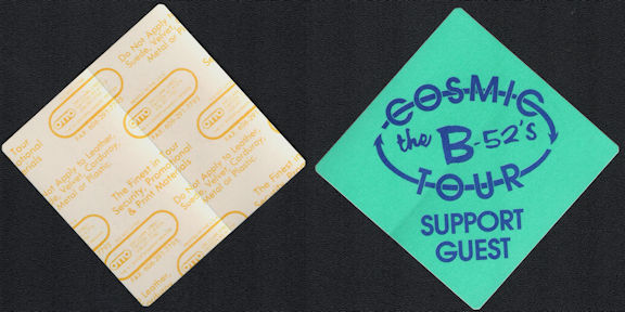 ##MUSICBP0678 - The B-52's OTTO Cloth Backstage Support/Guest Pass from the 1989 Cosmic Tour