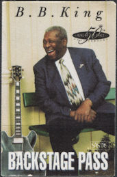 ##MUSICBP0340 - B. B. King OTTO Cloth Backstage Pass from the 50th Anniversary of his Debut in 1949