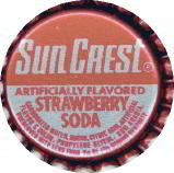 #BC022  - Group of 10 Sun Crest Strawberry Soda Bottle Caps