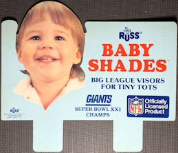 #SIGN259 - Large Thick Cardboard Display Sign for Giants Super Bowl Champs XXI Baby Visor