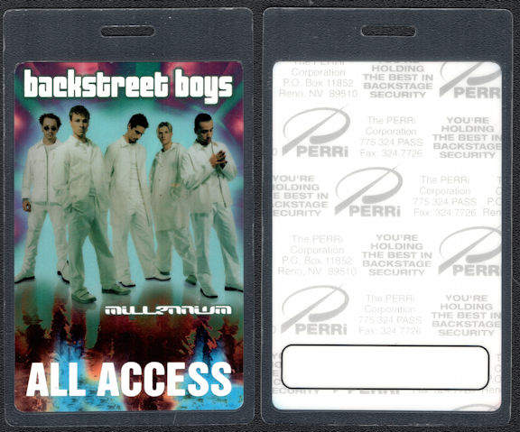 ##MUSICBP00542  - BackStreet Boys All Access Laminated Perri All Access Backstage Pass from the Millennium