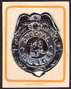 #TY591 - Carded Tin Special Police Badge on White Card - Made in Japan