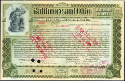 #ZZStock082 - 1899 Baltimore and Ohio Railroad Stock Certificate