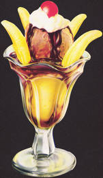 #SIGN095 - Large Diecut Banana Sundae Ice Cream...
