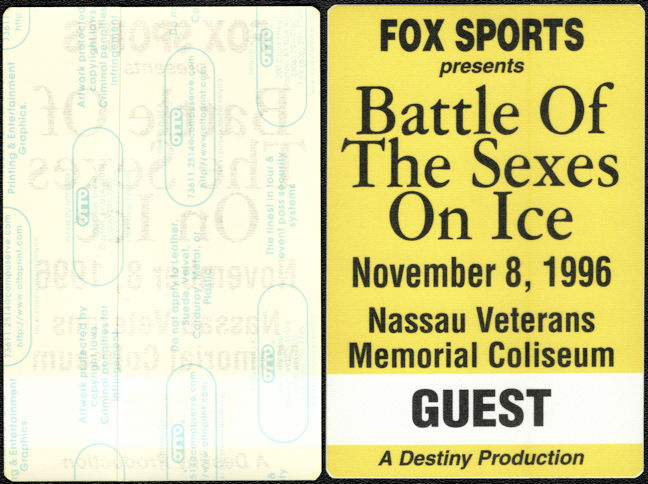 ##MUSICBP1775 - Battle of the Sexes on Ice OTTO Cloth Guest Pass