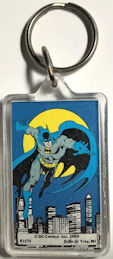#CH539 - Licensed 1989 Batman Keychain Featuring Batman over the City
