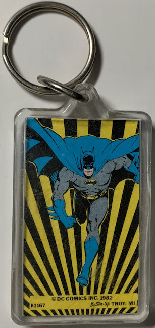 #CH542 - Licensed 1982 Batman Keychain Featuring Batman Running