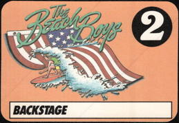 ##MUSICBP0180  - 1986 Beach Boys #2 Fasson Backstage Pass - Flag Pictured