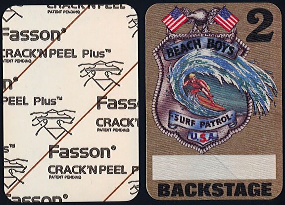 ##MUSICBP0385 - Beach Boys Fasson Cloth Backstage Pass from the 1984 Surf Patrol Tour