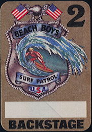 ##MUSICBP0385 - Beach Boys Fasson Cloth Backstage Pass from the 1984 Surf Patrol Tour