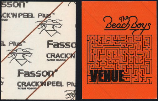 ##MUSICBP0364 - The Beach Boys Cloth Venue Backstage Pass from the 1987 Tour