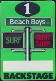 ##MUSICBP0372 - Beach Boys Fasson Cloth Backstage Pass from the 1991 Surf Don't Surf Tour - Charles Manson