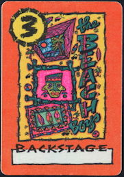 ##MUSICBP0403 - Beach Boys Cloth Backstage Pass from the 1988 This Whole World Tour