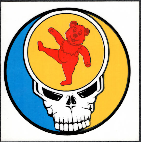 ##MUSICGD2031 - Grateful Dead Car Window Tour Sticker/Decal - Orange Bear and Steal Your Face Skull