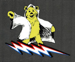 ##MUSICGD2033 - Grateful Dead Car Window Tour Sticker/Decal - Grateful Dead Bear Riding a Lightning Bolt