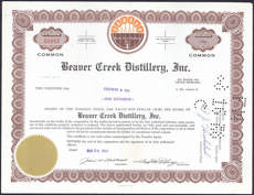 #ZZStock028 - Stock Certificate from the Beaver...