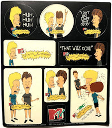 #CH521 - Group of 3 Sheets of Licensed MTV Beavis and Butthead Cardboard Punchouts