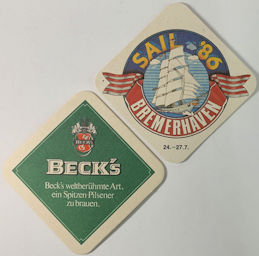 #TMSpirits083 - Beck's Beer Coaster - Brewerhaven Festival of Windjammers 1986