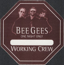 ##MUSICBP0840 - Rare The Bee Gees Working Crew Cloth Backstage Pass from the 1999 One Night Ony Tour