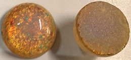 #BEADS0869 - Large 18mm Round Fire Opal Glass Cabochon