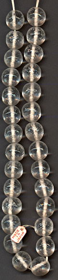 #BEADS0730 - Strand of 27 Very Large Cherry Brand 14mm Clear Baroque (Dimpled) Glass Beads