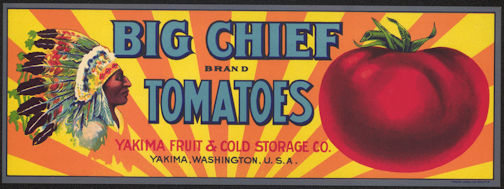 Big Chief Tomatoes Crate Label