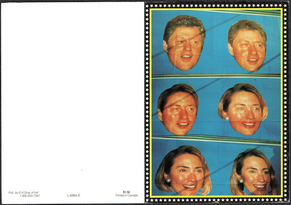 #PL195 - Group of 4 Bill Clinton Morphing into Hillary Greeting Cards