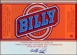 #ZLBE112 - Billy Beer Bottle Label - Jimmy Carter's Brother