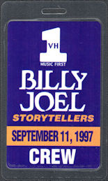 ##MUSICBP0585 - Billy Joel Laminated OTTO Crew Backstage Pass from the VH1 StoryTellers Series