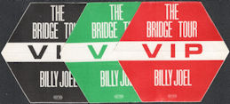##MUSICBP0087  - Group of 3 Different Colored 1986 BIlly Joel OTTO VIP Backstage Passes from the 1986 Bridge Tour