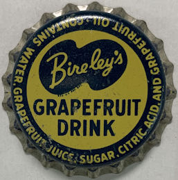 #BF309 - Rare Cork Lined Bireley's Grapefruit Drink Soda Bottle Cap - Chisholm, MN