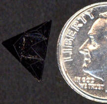 #BEADS0330 - Jet Black Geometric Art Glass Triangular Shaped Cabochon