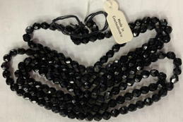 #BEADS1045 - Group of 140+ Multifaceted 5mm Jet Black Glass Beads