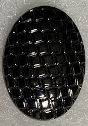 #BEADS0984 - Large 25mm Black Basketweave Pattern Glass Cabochon