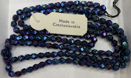 #BEADS1017 - Group of 150 5mm Deep Purple Czech Aurora Borealis Beads