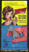 #TY584 - Old Carded Bloody Razor Blade Gag - Great Graphics