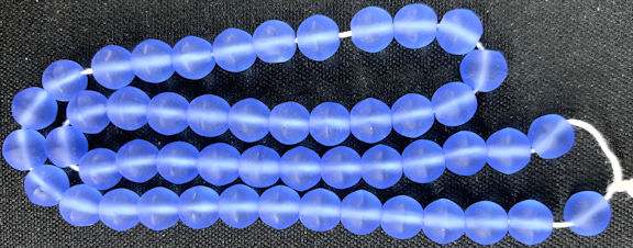 #BEADS1005 - Group of 48 6mm Czech Frosted Blue Glass Beads
