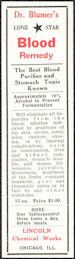 #ZBOT228 - Group of 4 Dr. Blumer's Lone Star Blood Remedy Bottle Labels